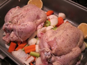 Roast Chickens Ready for Roasting